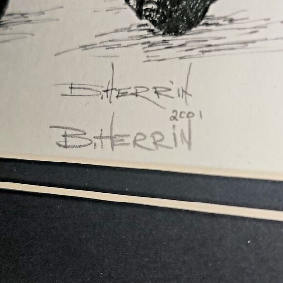 Original Lithograph in Pen & Ink, Zebras Drinking Signed Limited Edition #4/250 - Picture 5 of 16